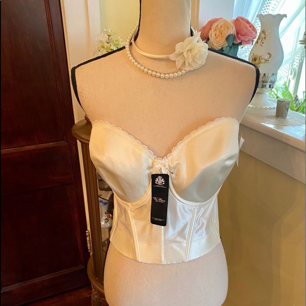 Va Bien Paris Ivory Strapless Bustier Bra 42C 40D
